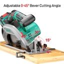 DCA 20V Cordless Brushless Circular Saw Kit 165mm With 4.0Ah*2 & Charger