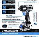 20V  BRUSHLESS WRENCH +  20V BRUSHLESS DRILL + + 2 pcs  2 ah batteries + charger + bag