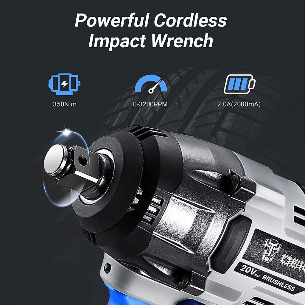 20V  BRUSHLESS WRENCH + 20V  BRUSHLESS IMPACT DRILL + 2 pcs  2 ah batteries + charger + bag