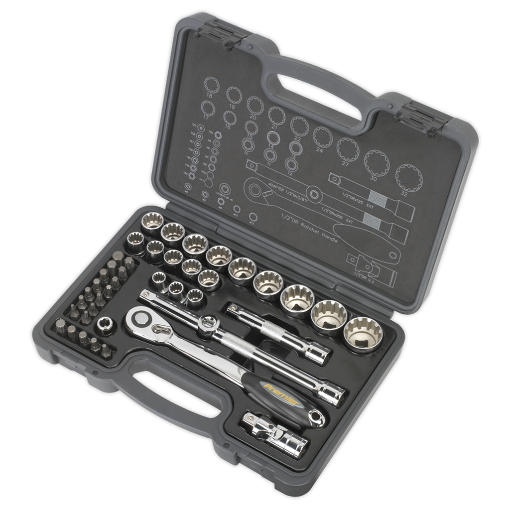 Socket & Bit Set 42pc 1/2"Sq Drive Total Drive