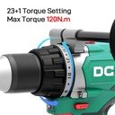 DCA 20V 13mm Cordless Brushless Driver Drill 120nm Kit With 4.0Ah*1 & Charger & Handle