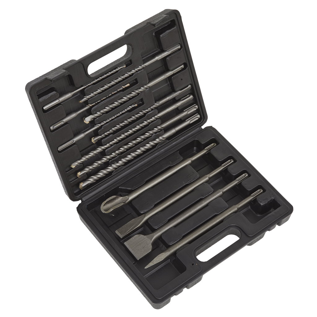 SDS Plus Drill Bit & Chisel Set 13pc, SEALEY UK