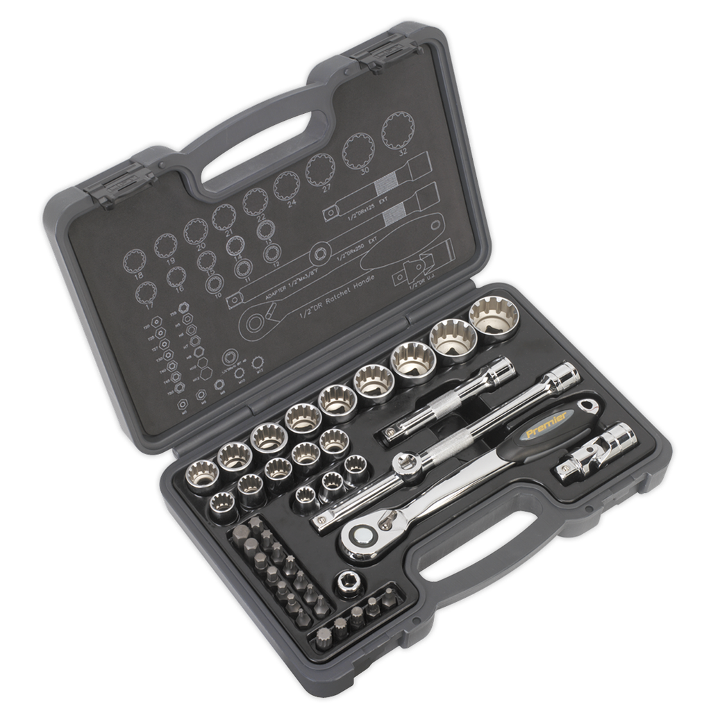 Socket & Bit Set 42pc 1/2"Sq Drive Total Drive, SEALEY UK