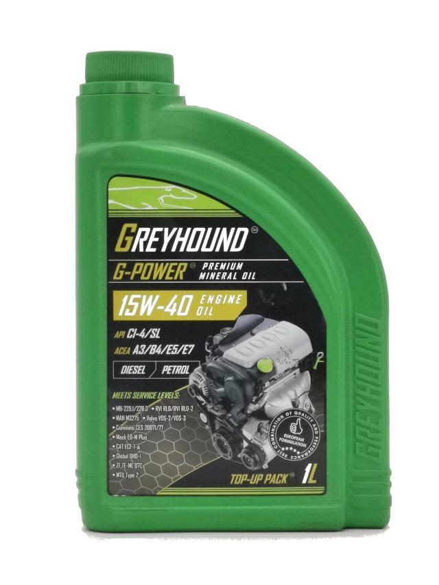 1L Greyhound Lubricant Mineral G-Power 15w40 CI-4/SL Engine Oil For Petrol & Diesel engines