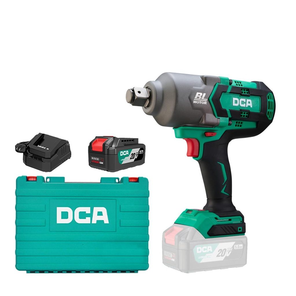 DCA 20V Brushless Impact Wrench 998nm Kit With 5.0Ah*1 & Charger