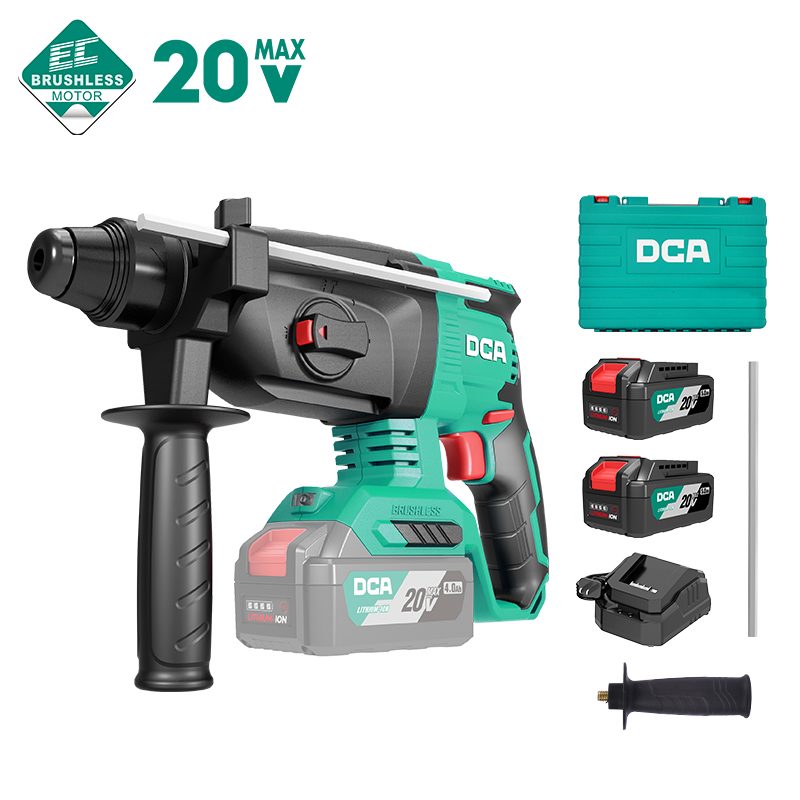 DCA 20V Brushless Rotary Hammer 2.7J Kit With 4.0Ah*2 & Charger